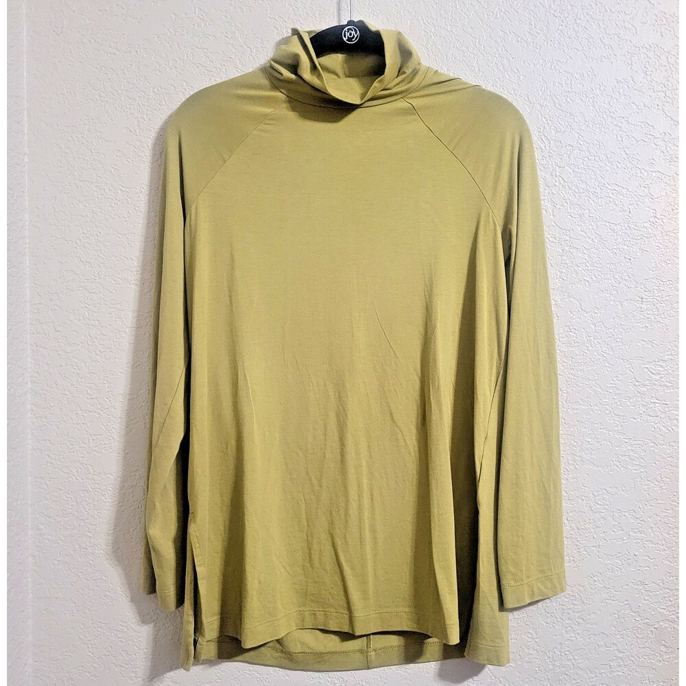 J. Jill Everyday Turtleneck Tunic XS Petite Green Luxe Supima Stretch Cozy Soft